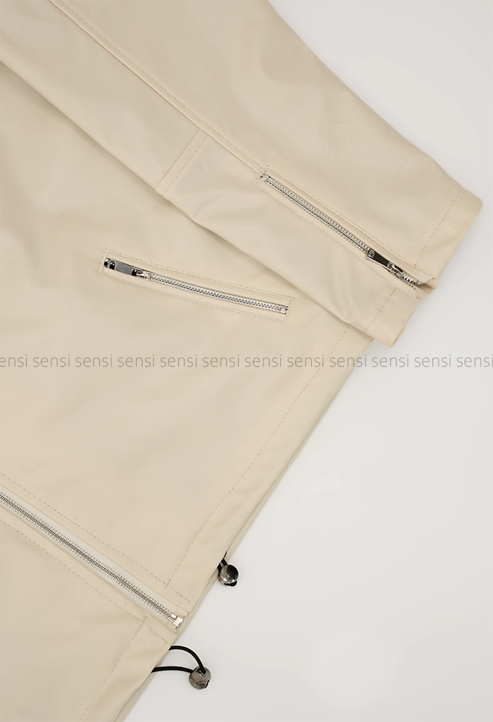 کراپ کت جلو زیپ چرم کد1004881